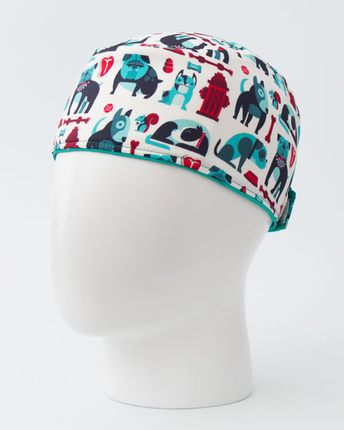 Gorro Perritos Azul con rojo